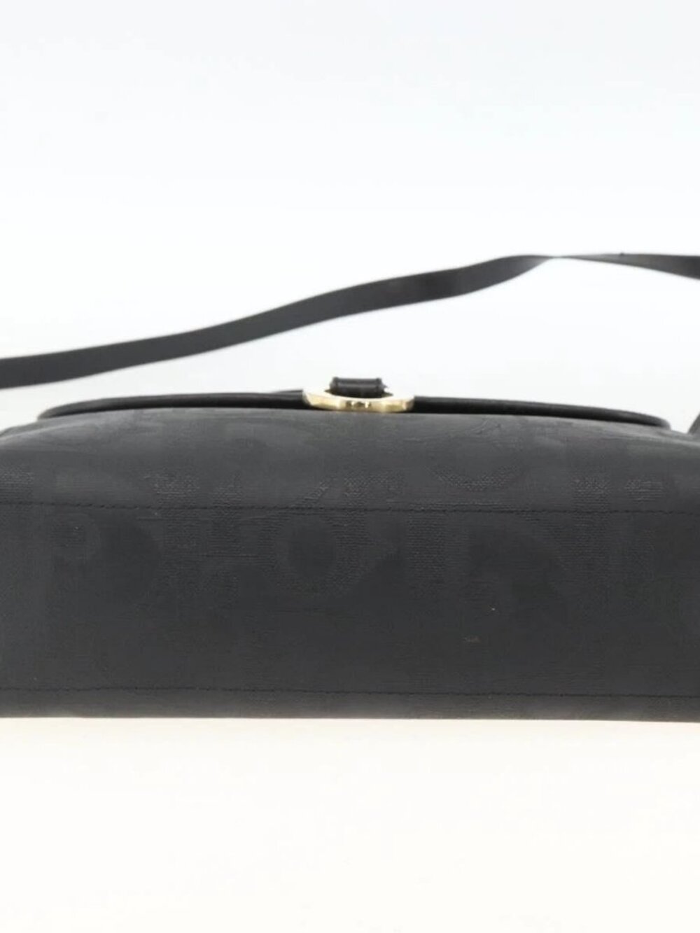 Christian Dior Trotter Canvas Hand Bag PVC Leather 2way Gold Black Auth 174047 - Picture 5 of 15